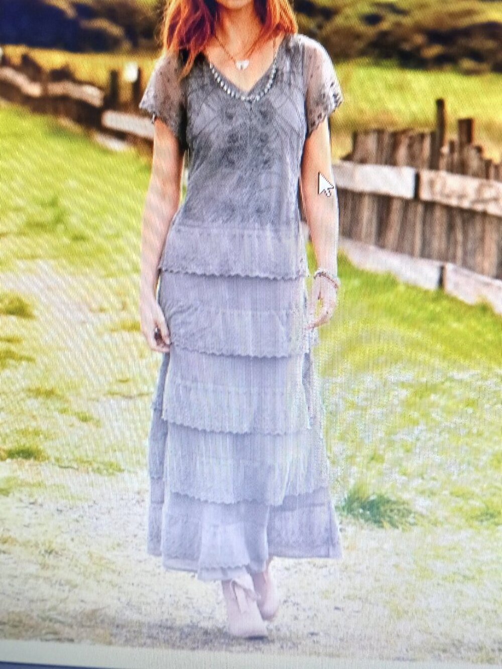 Sundance linen cotton blend tiered dress size P2 conservative feminine
